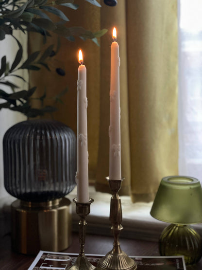 Ribbon Taper Candlestick | Pink