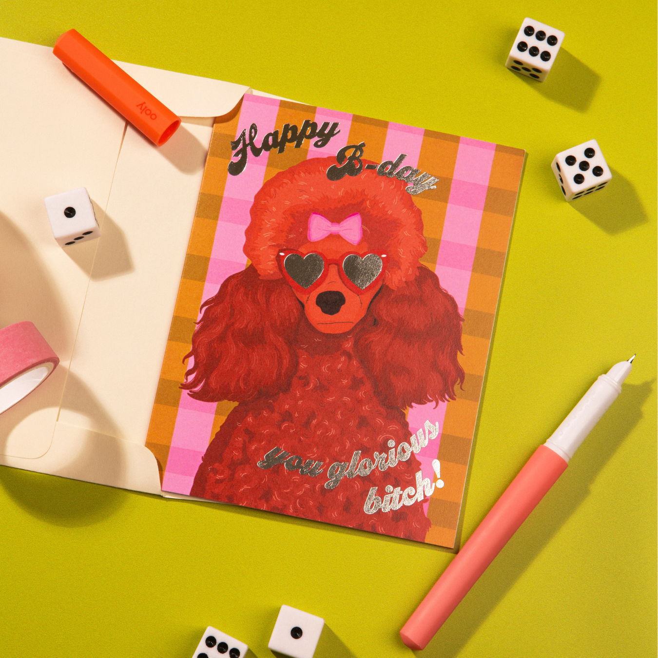 Birthday Poodle Foil Birthday Card
