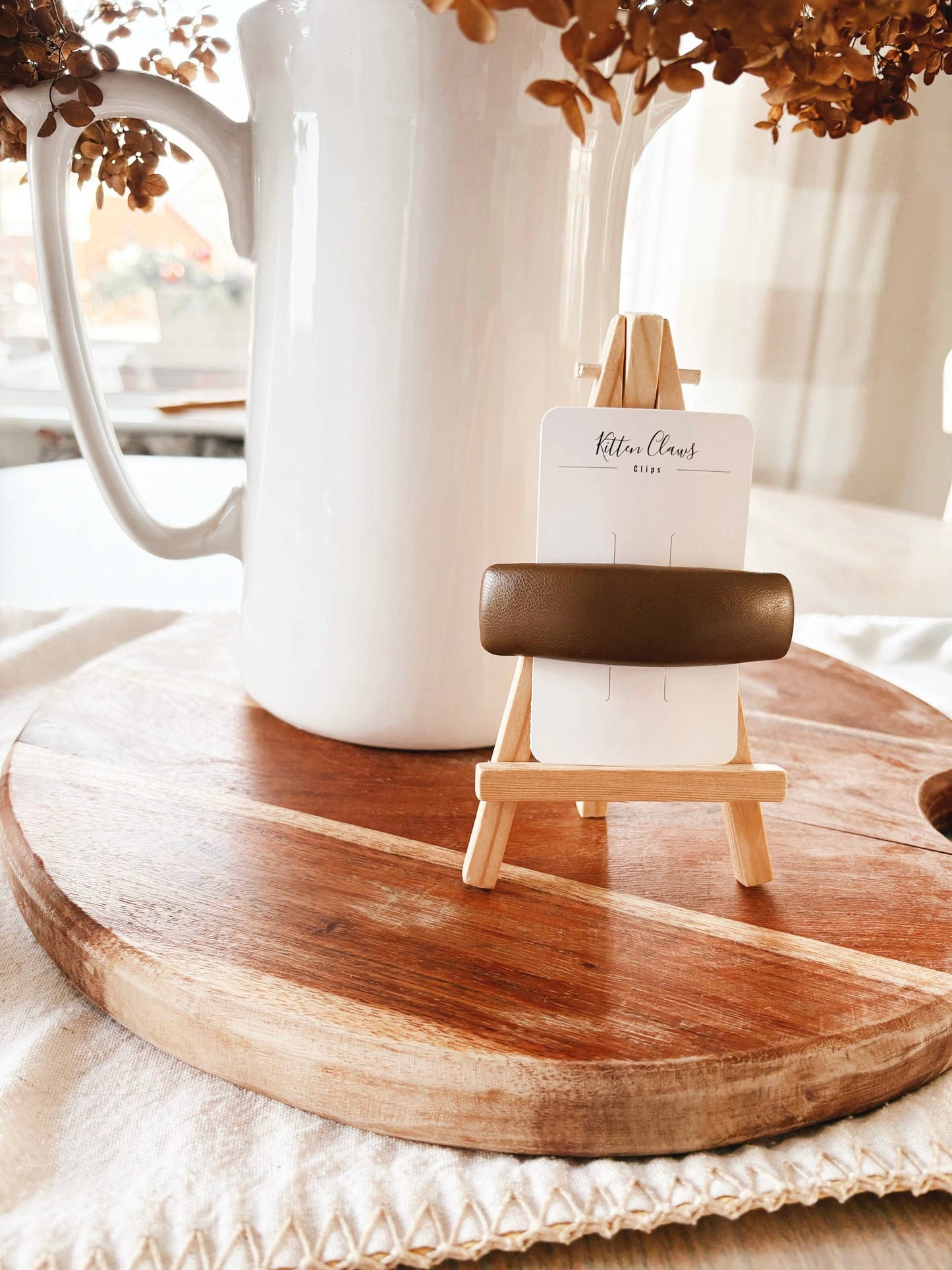 Vegan Leather Fabric Hair Barrette Clips