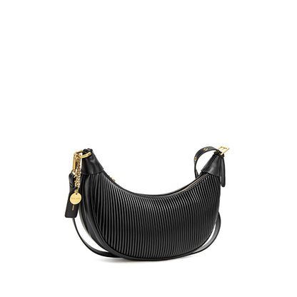 Crescent Recycled Vegan Crossbody Bag in Black