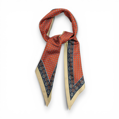 Silky Triangle Dotted Scarf in Rust