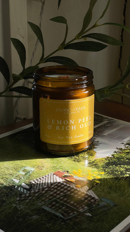 Lemon Peel and Rich Oud Scented Candle