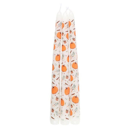 Autumn Pumpkin Taper Candles Set