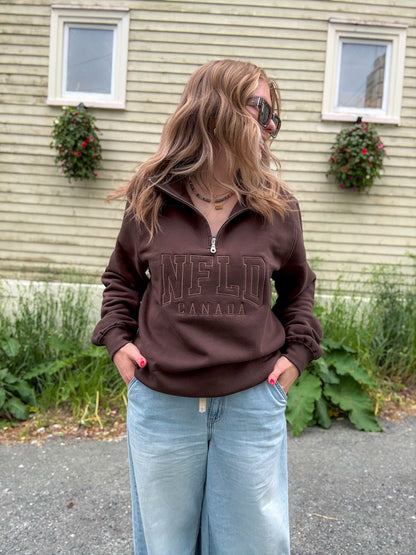 NFLD Canada Quarter Zip in Brown
