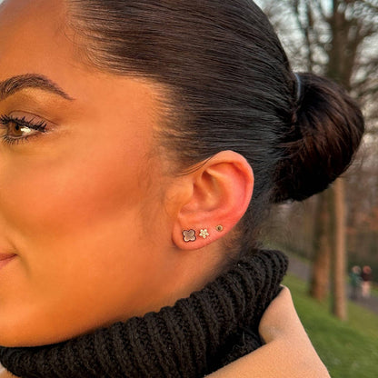 Clover Pearl Stud Earrings