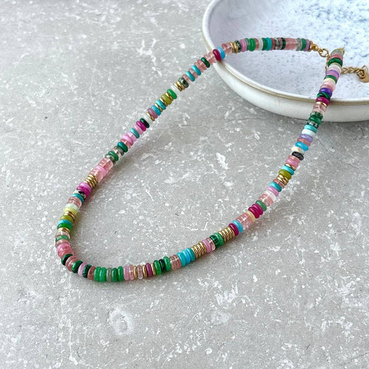 Multi-Colour Stone Beaded Necklace