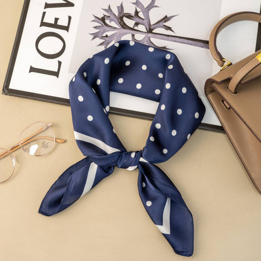 Small Dots Navy Blue Scarf