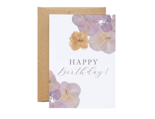 Happy Birthday Antique Purple Pansy Card