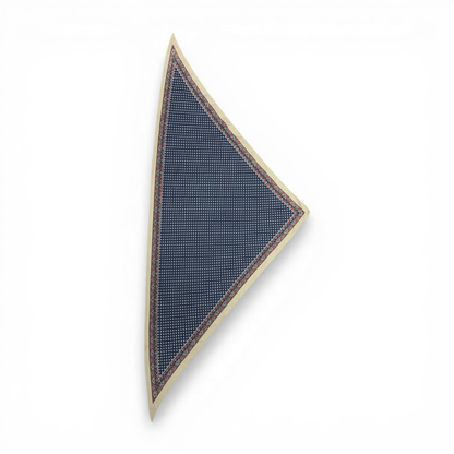 Silky Dotted Triangle Scarf in Navy