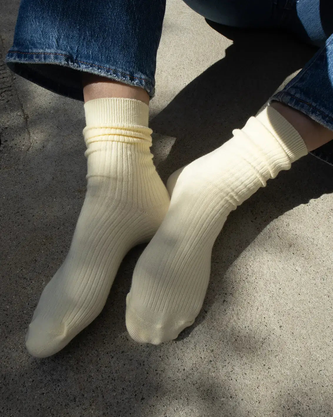 Combed Cotton Ribbed Crew Socks in Sorbet