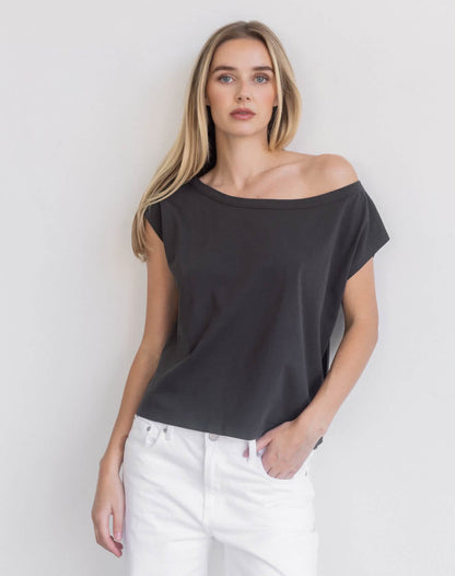 Off the Shoulder Tee in White
