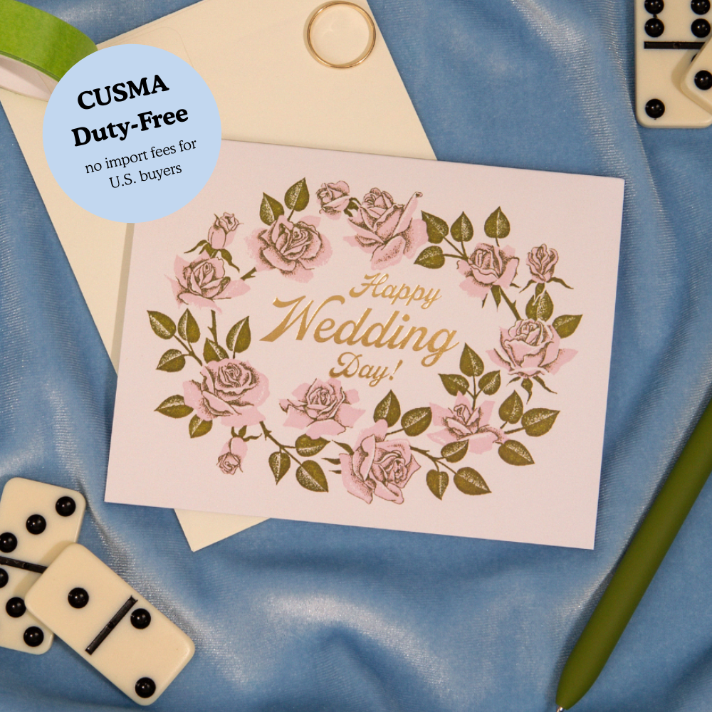 Happy Wedding Day Florals Foil Wedding Card