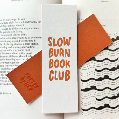Slow Burn Book Club Letterpress Bookmark