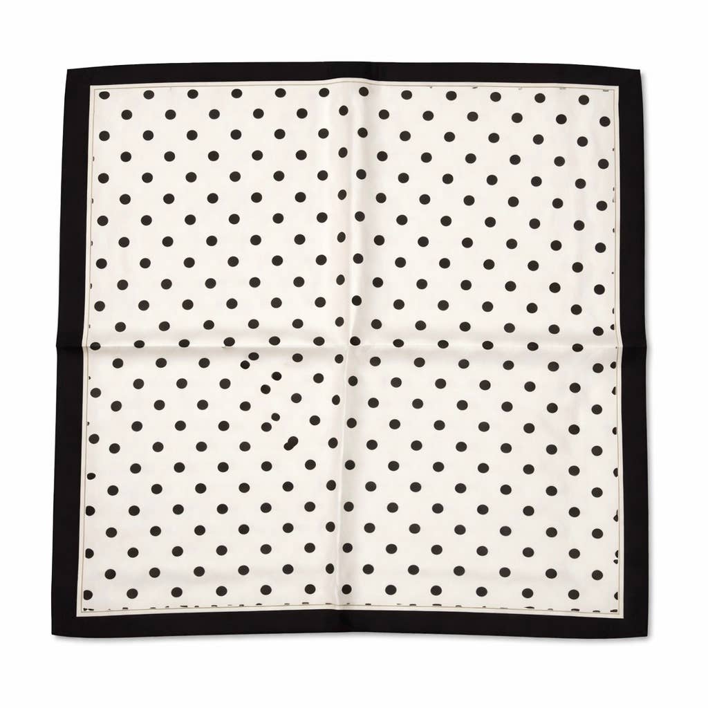White & Black Polka Dot Scarf