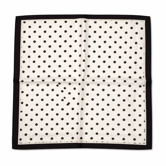 White & Black Polka Dot Scarf