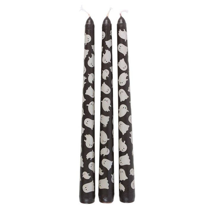 Halloween Ghost Print Taper Candles Set