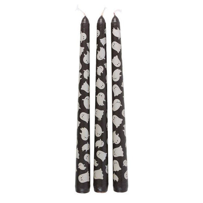 Halloween Ghost Print Taper Candles Set