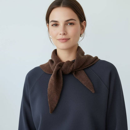Wool Triangle Neck Scarf in Burgundy