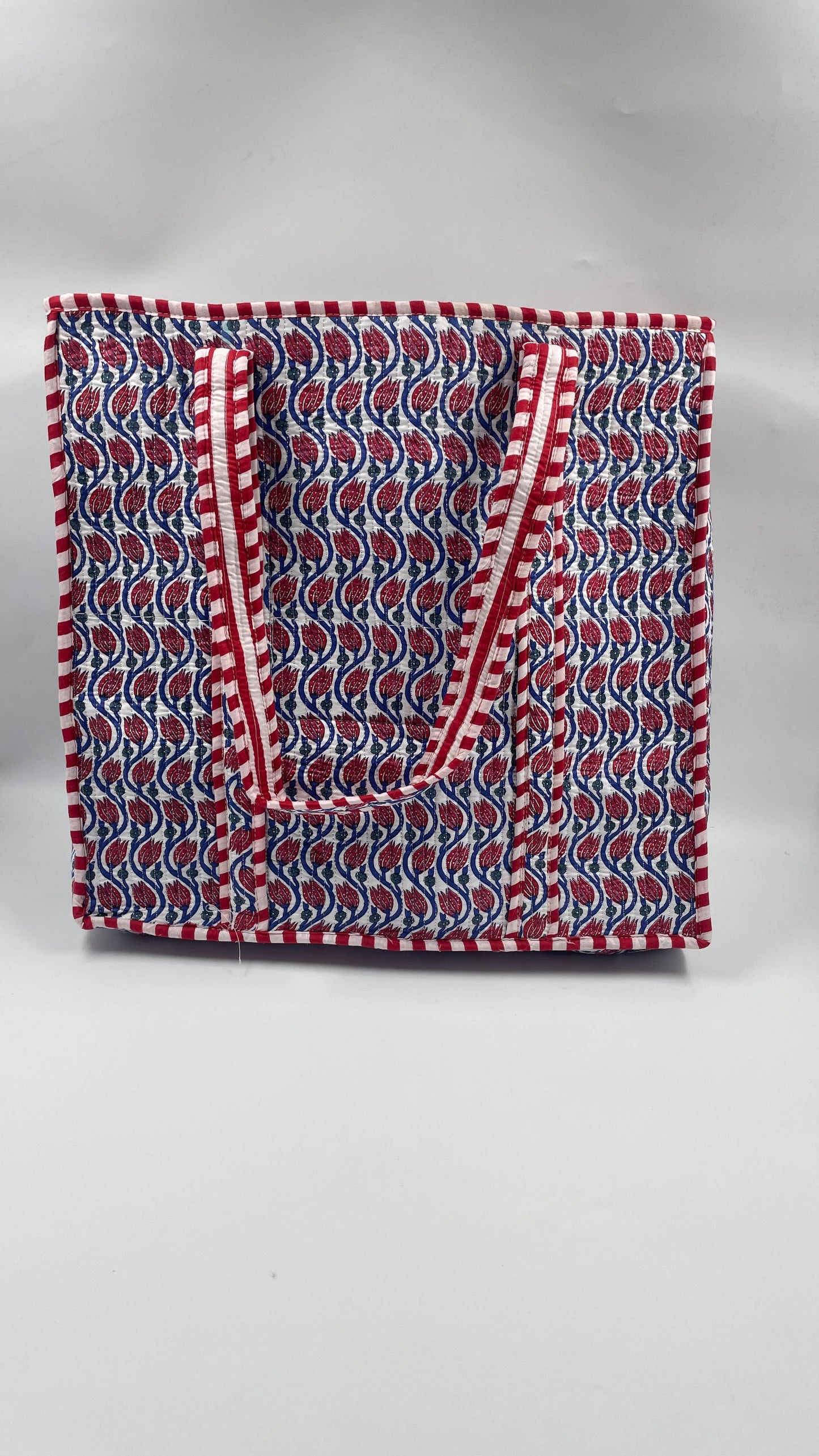 Lotus Cotton Kantha Quilted Boho Reversible Tote Bag