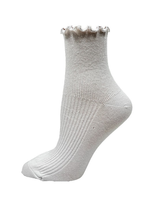 White Ruffle Sock (All Dot-Line Socks 3 for $20)