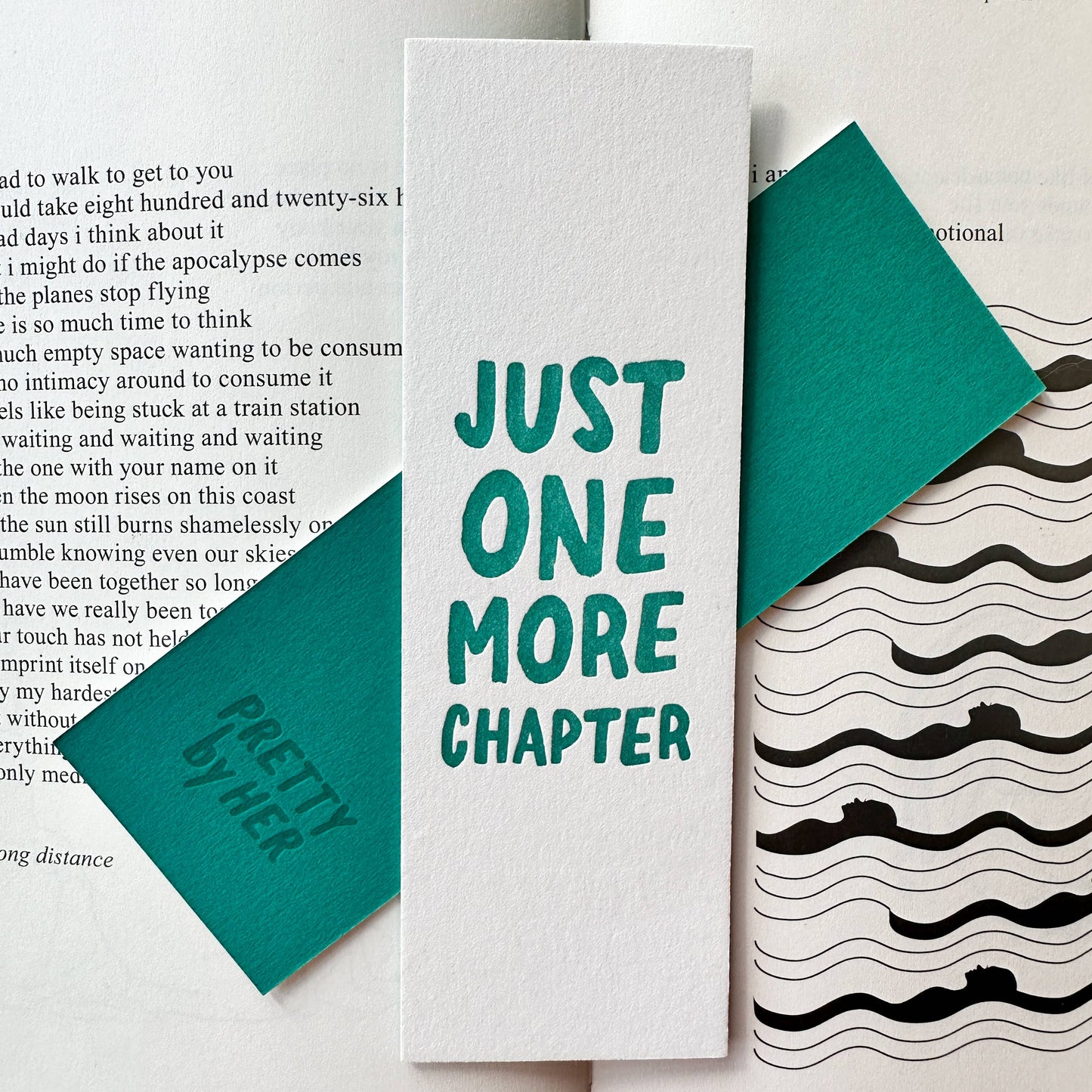 Just One More Chapter Letterpress Bookmark