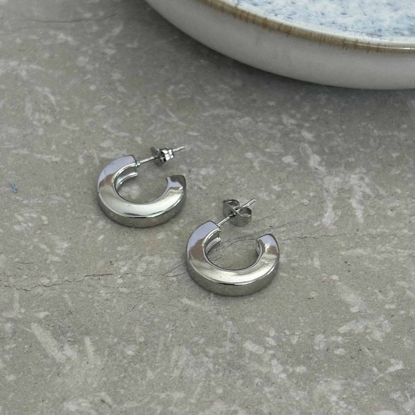 Square Edged Hoop Studs