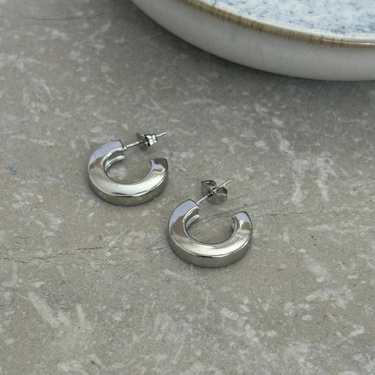 Square Edged Hoop Studs