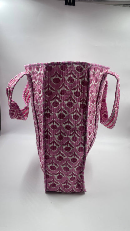 Maddie Kantha Quilted Boho Floral Reversible Tote Bag
