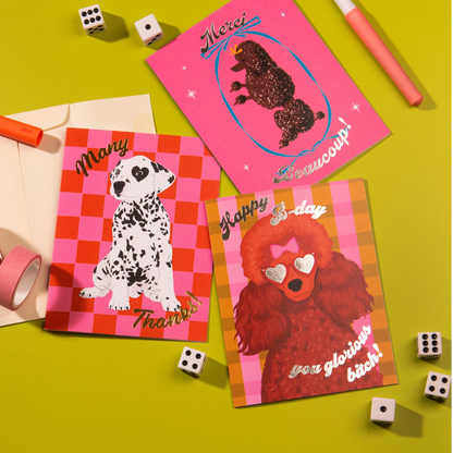 Birthday Poodle Foil Birthday Card