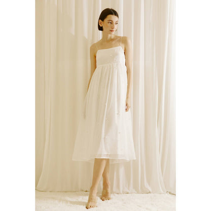Romantic Pearl Midi Dress