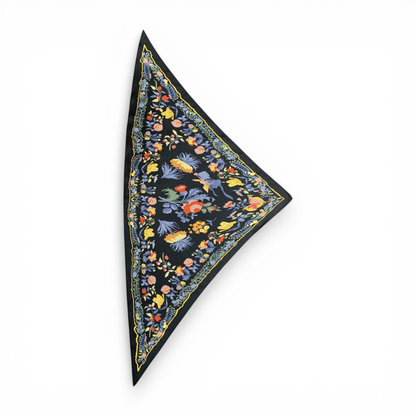 Triangle Silky Flower Scarf