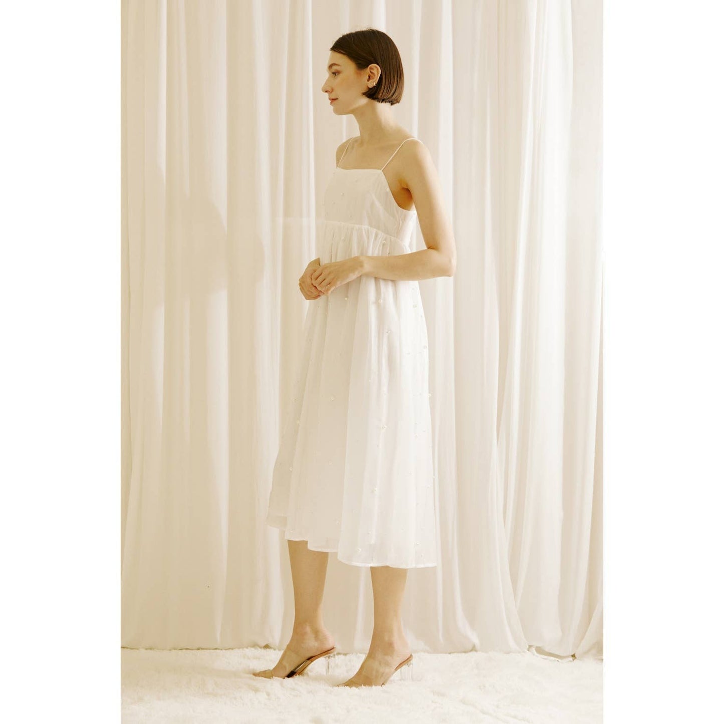 Romantic Pearl Midi Dress
