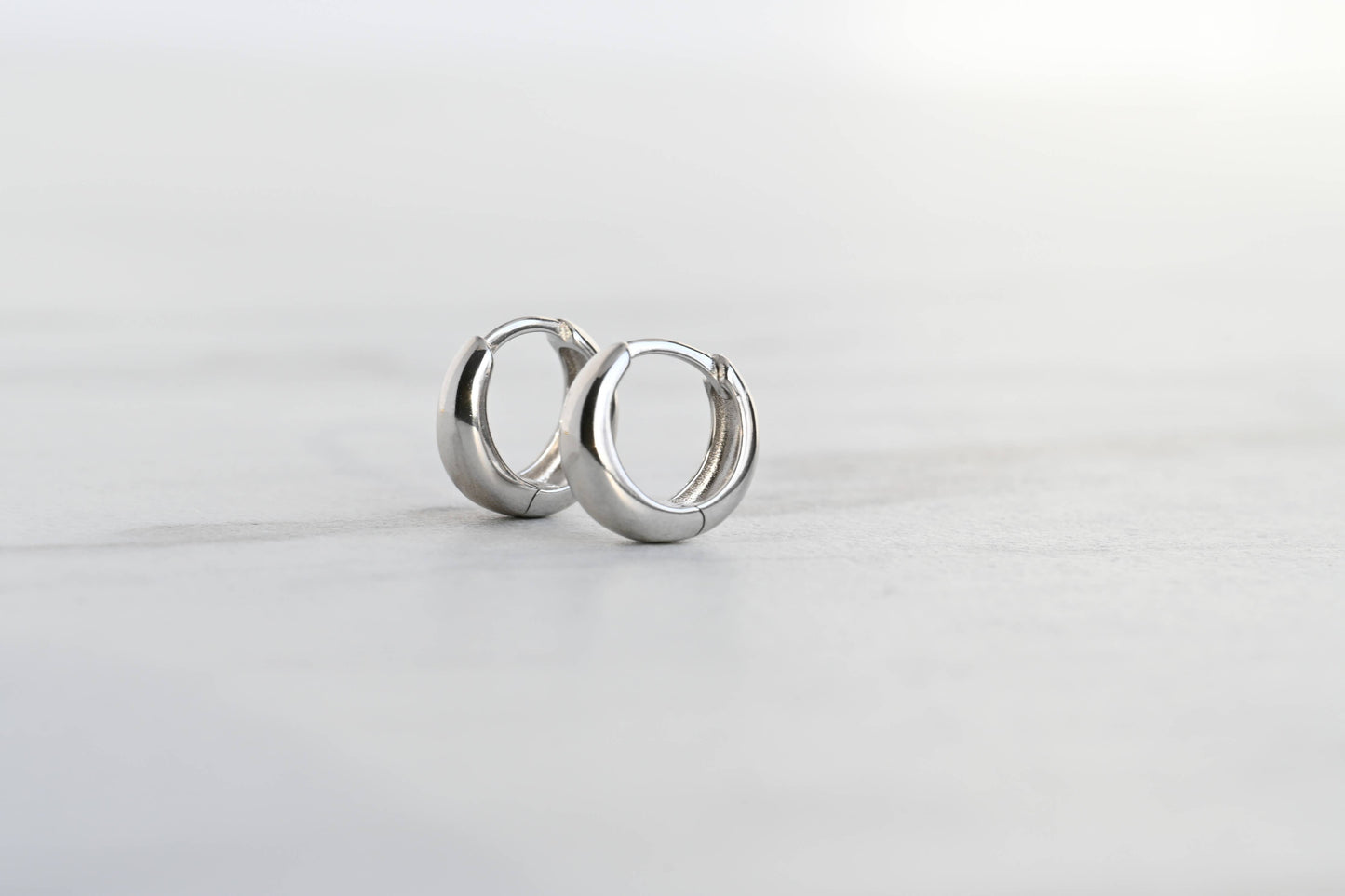 Small Chunky Hoops in Silver