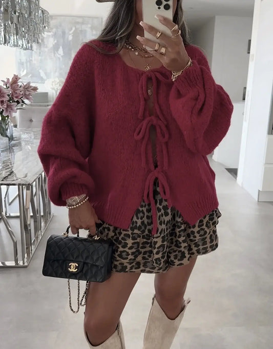 Allegra Cardigan in Bordeaux