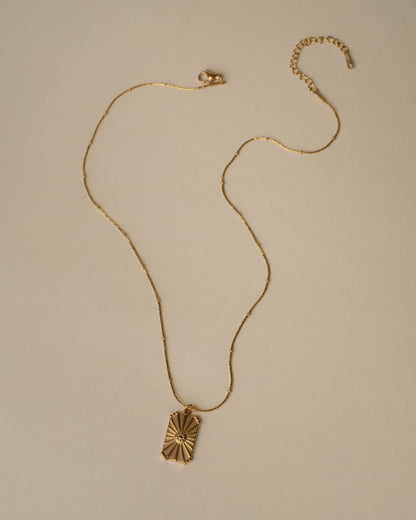 Rectangle Flower Burst Necklace