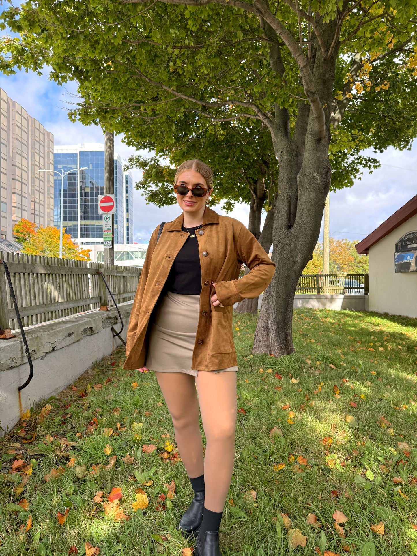 Faux Transparent Fleece Tights in Light Brown