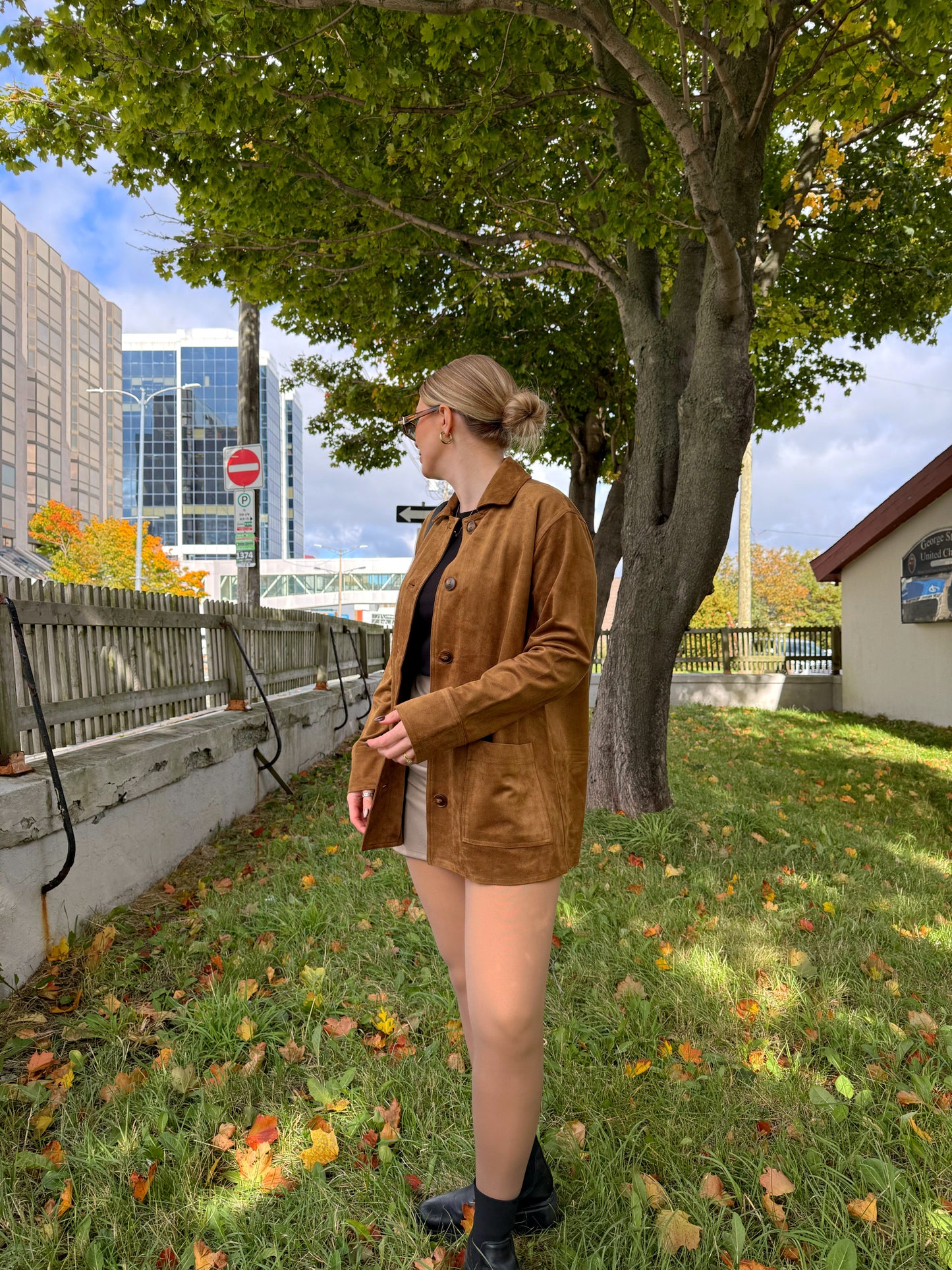 Faux Transparent Fleece Tights in Light Brown