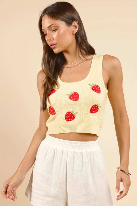 Berry Cake Embroidered Tank