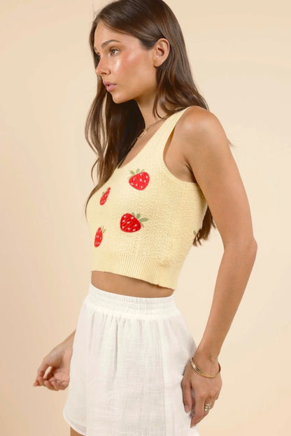 Berry Cake Embroidered Tank