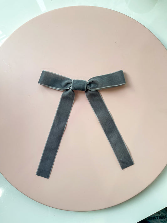 Britt’s Bows in Grey Velvet
