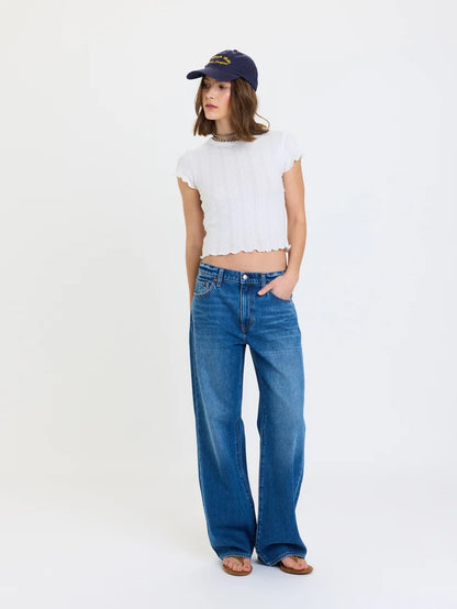 2k Mid Rise Relaxed Baggy Jeans  in Vesper