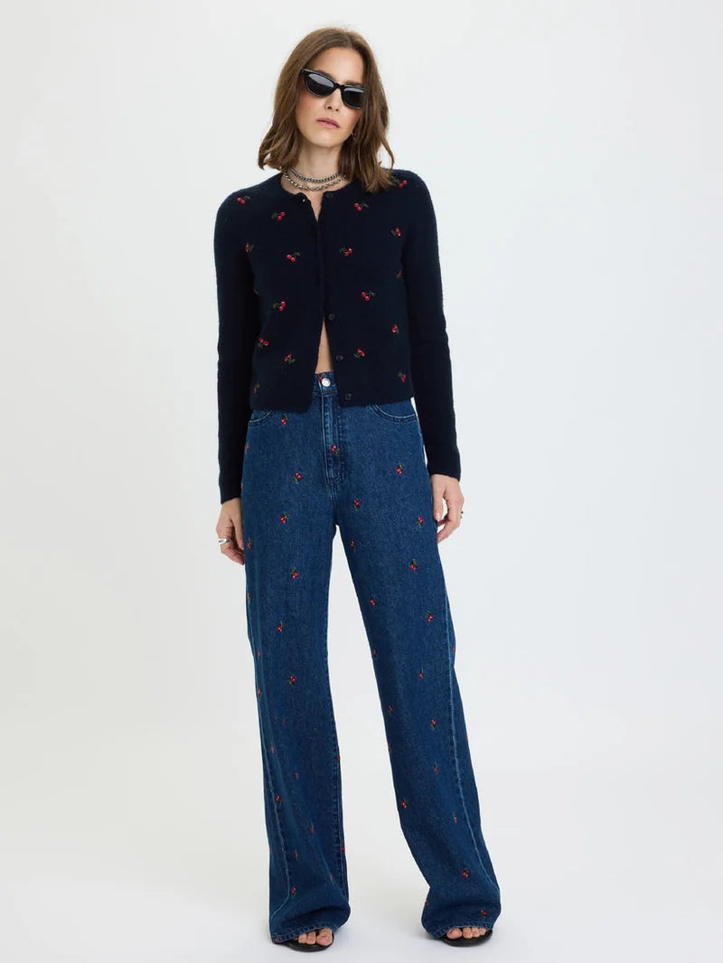 Far Out High Rise Wide Leg Jean in Cherry Avenue