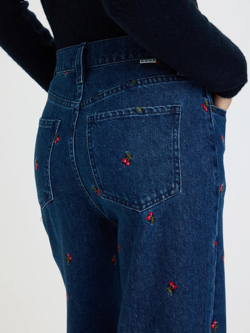 Far Out High Rise Wide Leg Jean in Cherry Avenue