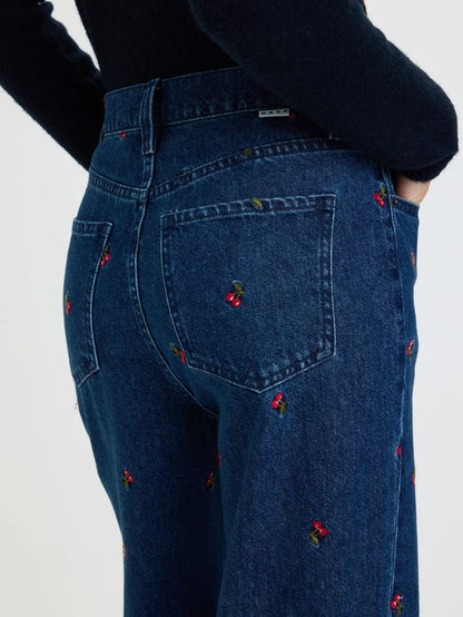 Far Out High Rise Wide Leg Jean in Cherry Avenue