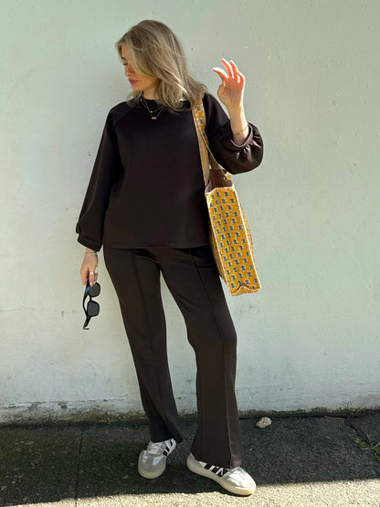 Chocolate Sweatshirt and Jogger Set