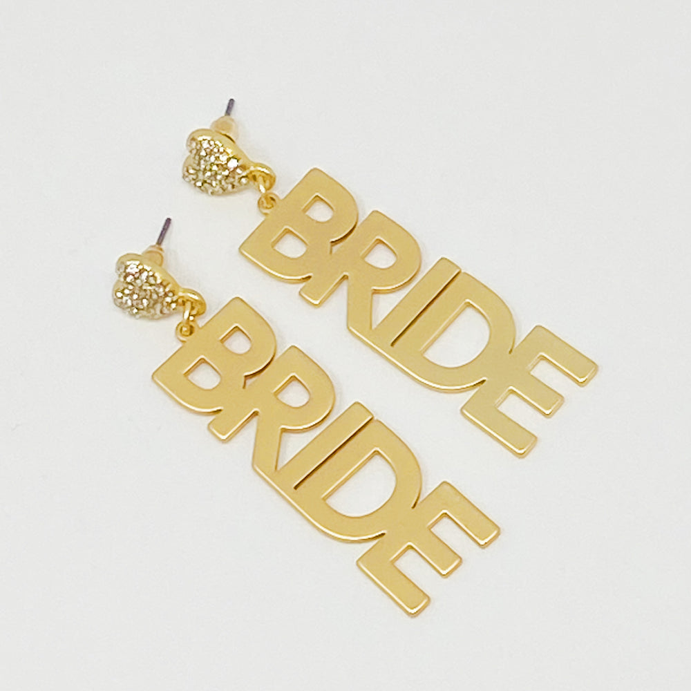 Say I Do Bride Earrings in Gold