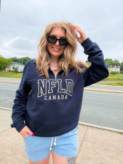 NFLD Canada Quarter Zip in Navy & Yellow