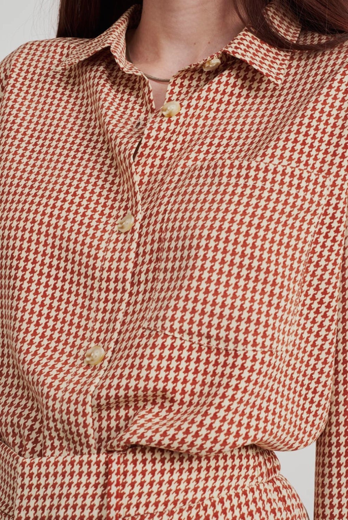 Rusty Houndstooth Top