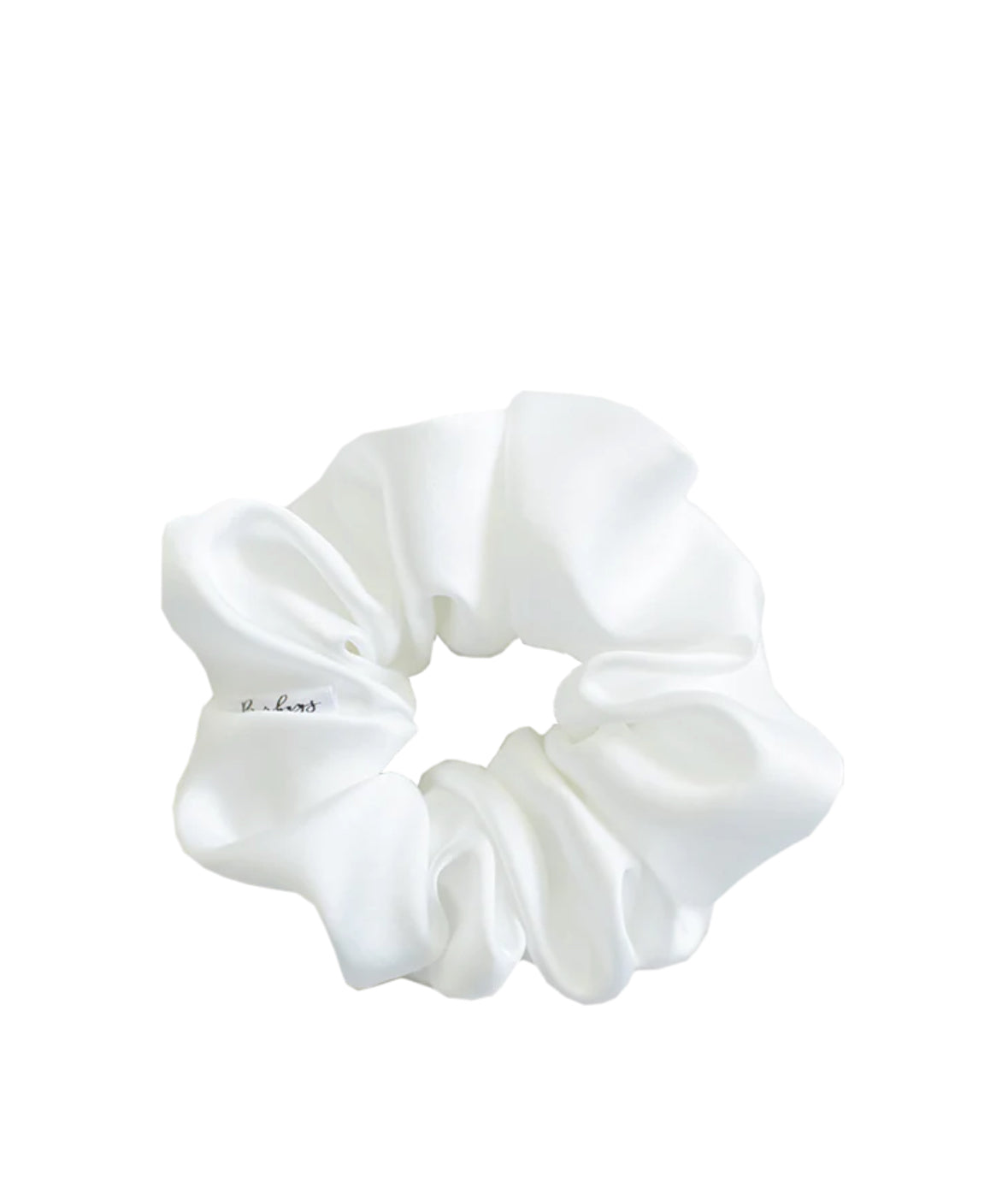 Barbays Scrunchie in White “Vow” Satin