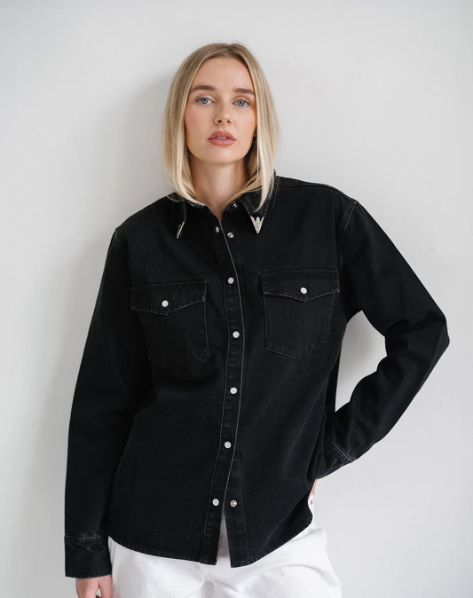 Jolene Denim Shirt in Black
